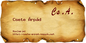 Csete Árpád névjegykártya