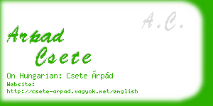 arpad csete business card
